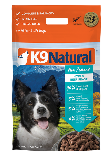 K9 Natural Freeze Dried Hoki & Beef (500g/1.8kg)