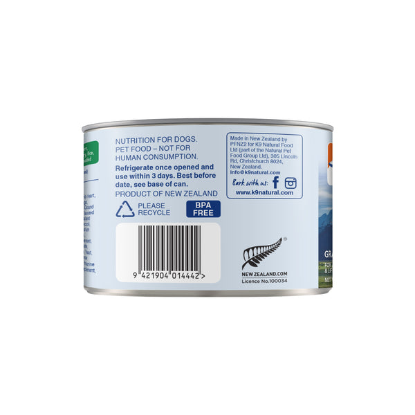 K9 Natural Canned Lamb - Carton of 12 (170g/370g)