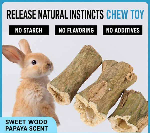 Natural Papaya Tree Stump Chew Toy