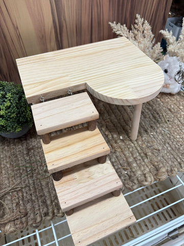 Double storey wooden platform with stairs (2 types)