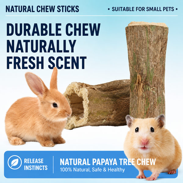 Natural Papaya Tree Stump Chew Toy