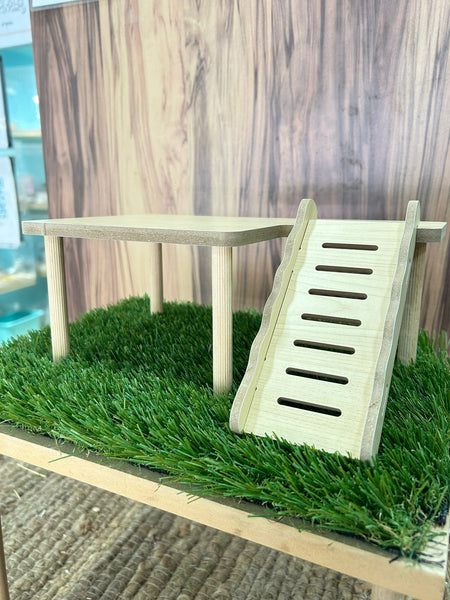 Wooden platform with stairs