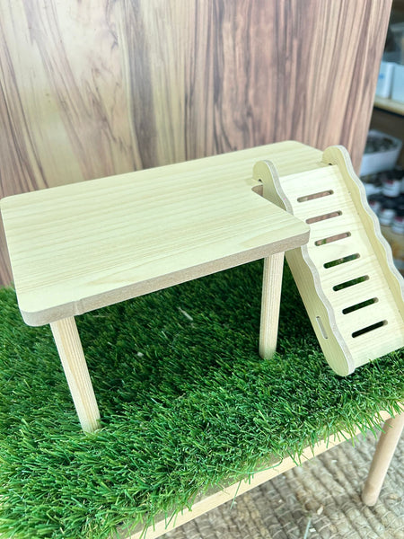 Wooden platform with stairs