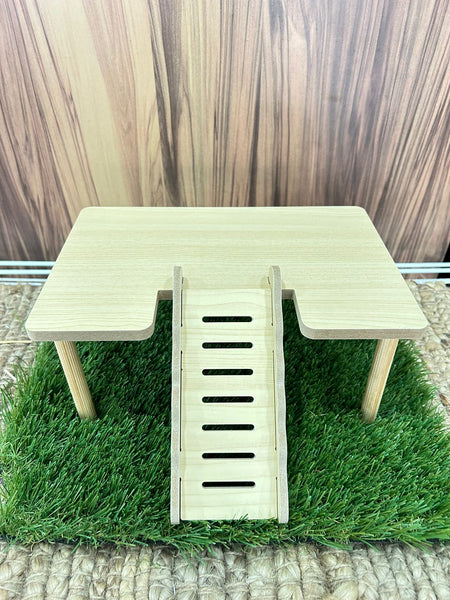Wooden platform with stairs