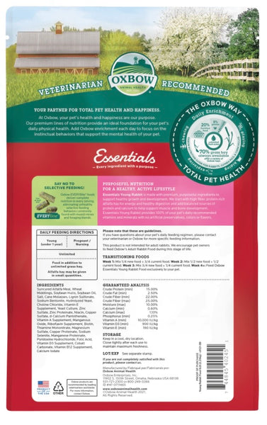 Oxbow ESSENTIALS YOUNG RABBIT FOOD 10lbs