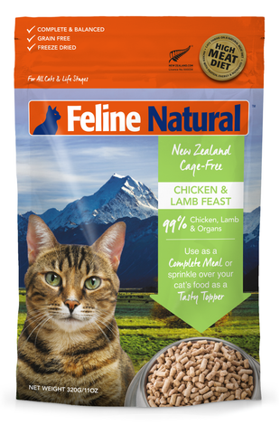 Feline Natural Freeze Dried Chicken and Lamb (320g)