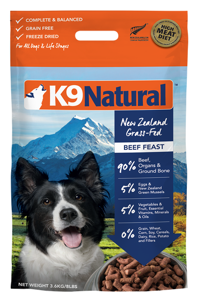 K9 Natural Freeze Dried Beef (500g/1.8kg/3.6kg)