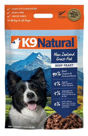 K9 Natural Freeze Dried Beef (500g/1.8kg/3.6kg)