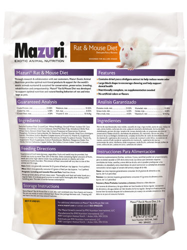 Mazuri 5663 Rat & Mouse Diet 900g/2lb pack