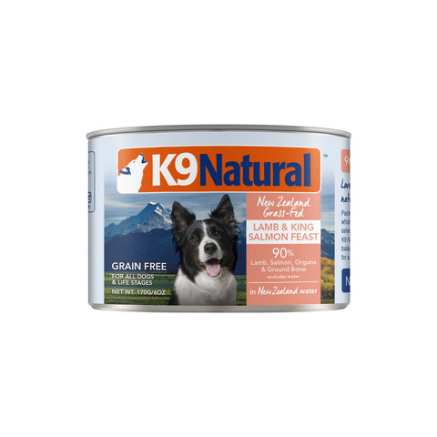 K9 Natural Canned Salmon & Lamb - Carton of 12 (170g/370g)